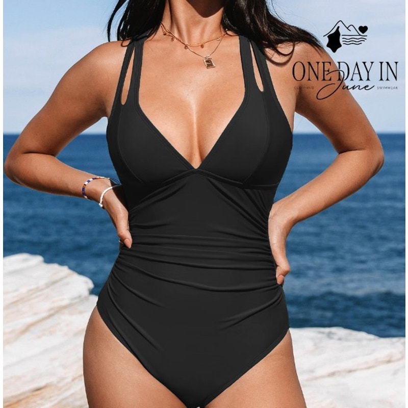 Cupshe V Front Tummy Control One Piece Swimsuit Size L
