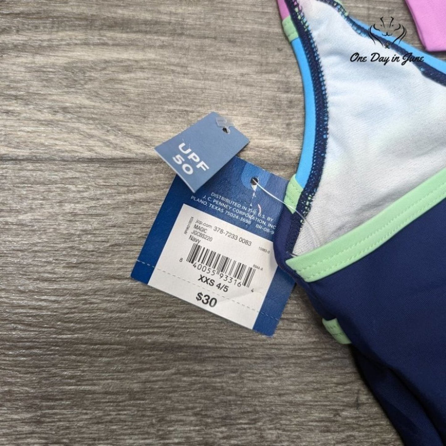 Arizona Jean Co. Girl's Halter Tankini Top Swimsuit UPF50 Size 4