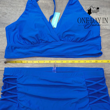 Yonique Plus Size High Waist Bikini Swimsuit Size 18W