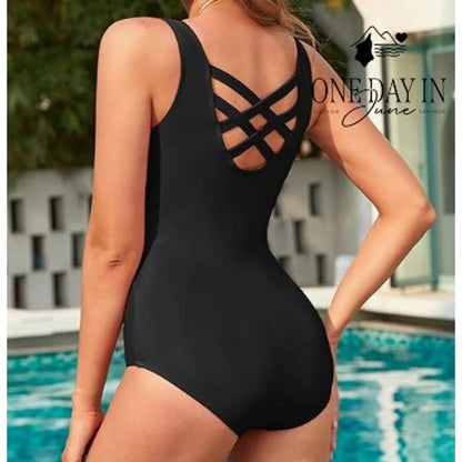 Adisputent Crossback One Piece Swimsuit Size M