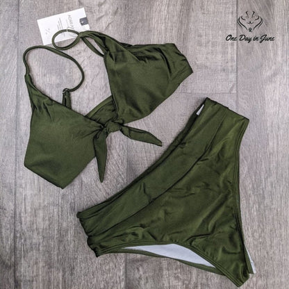 Adreamly Tie Front Bikini Swimsuit Size M