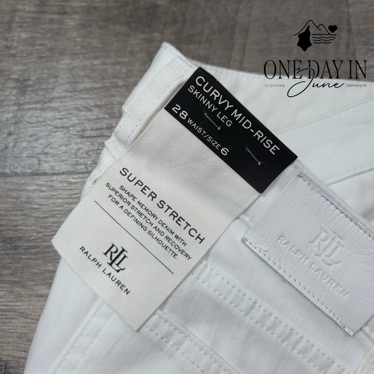 Ralph Lauren Curvy Mid Rise Skinny Jeans White NWT Size 6