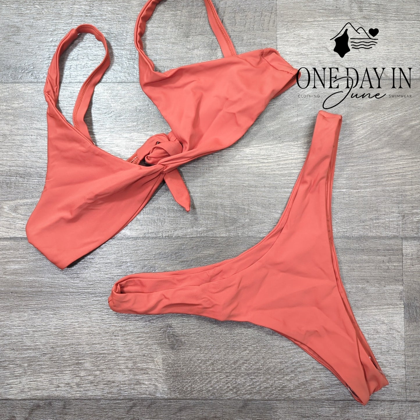 Aleumdr Twist Front Tie Back Cheeky Bikini Swimsuit Size XL