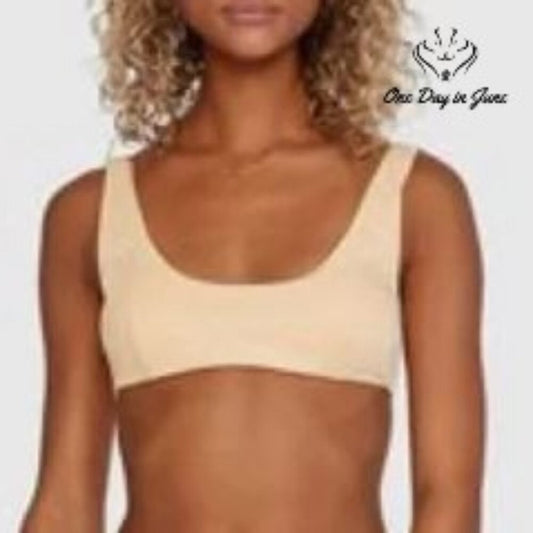 RVCA Run Wild Scoop Neck Bikini Top Size M