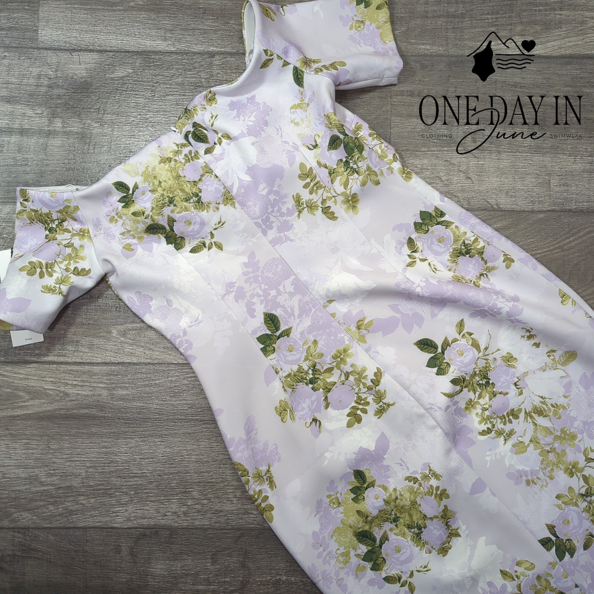 Calvin Klein Off Shoulder Floral Scuba Sheath Dress NWT $134 Lilac Size 6