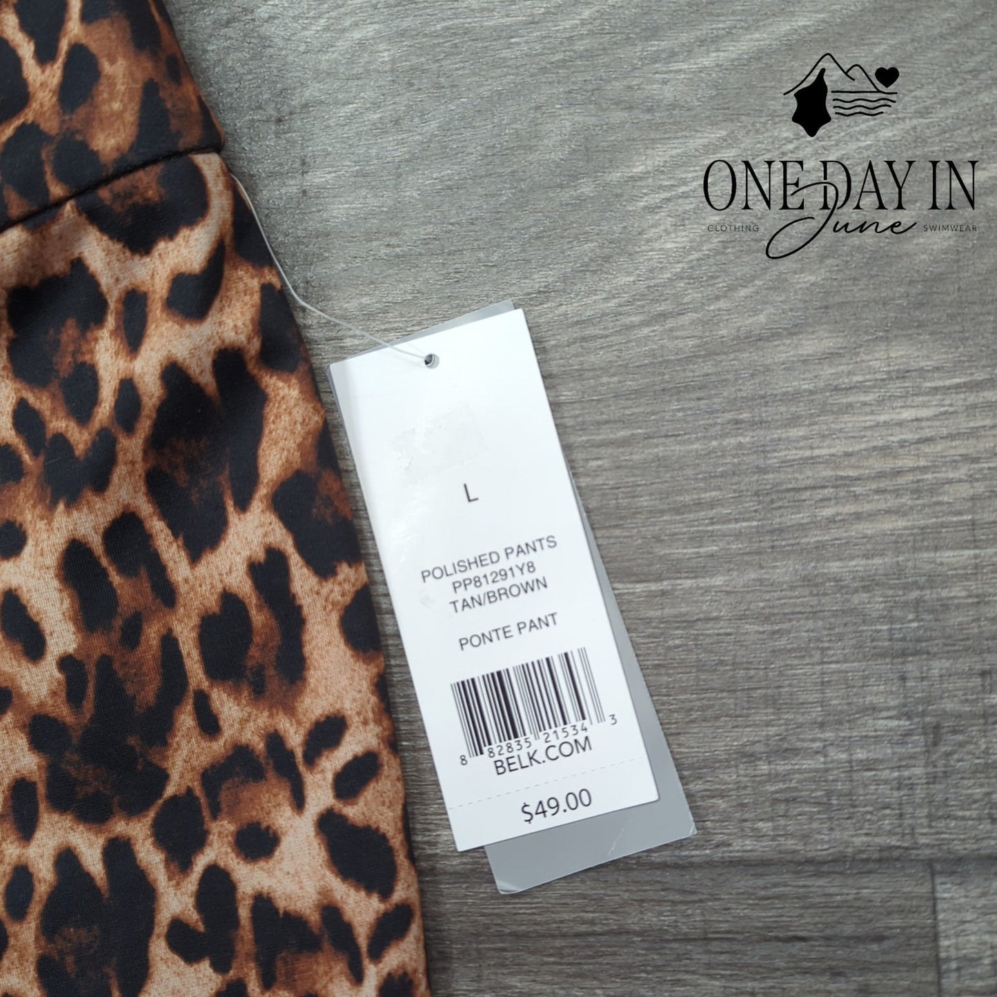 New Directions Leopard Polished Pants Size L