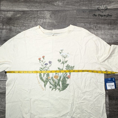 Arizona Jean Co. Juniors Floral Short Sleeve Tee Size S