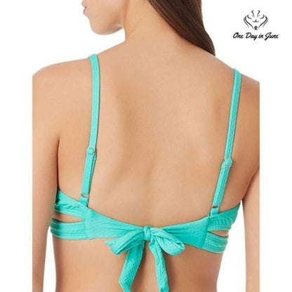Sugar Beach Textured Bikini Top Size S