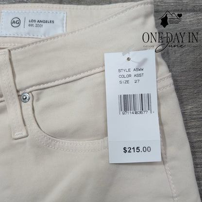 AG Adriano Goldschmied Farrah High Rise Skinny Jeans Cream Stretch NWT Size 4