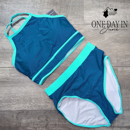 Blooming Jelly High Waist Crop Bikini Swimsuit Size S