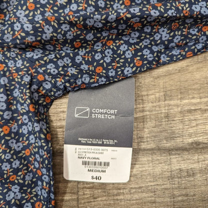 St. John's Bay Floral Comfort Stretch Button Down Shirt Size M