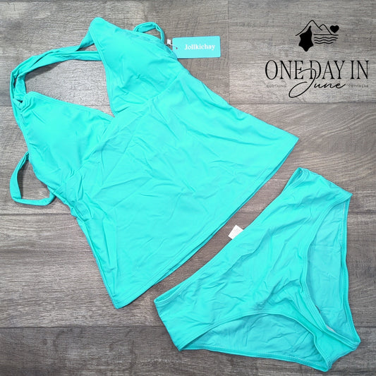 Jollkichay Tie Back Tankini Swimsuit Size L