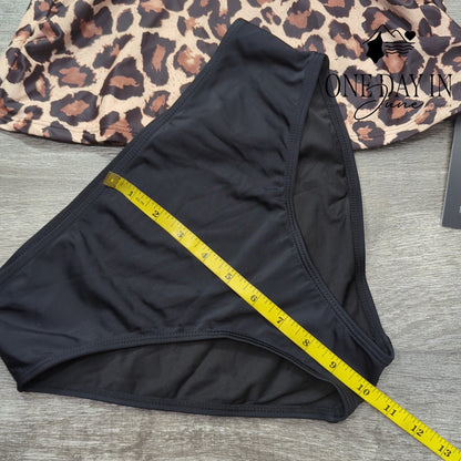 Tempt Me High Neck Leopard Tankini Swimsuit Size S