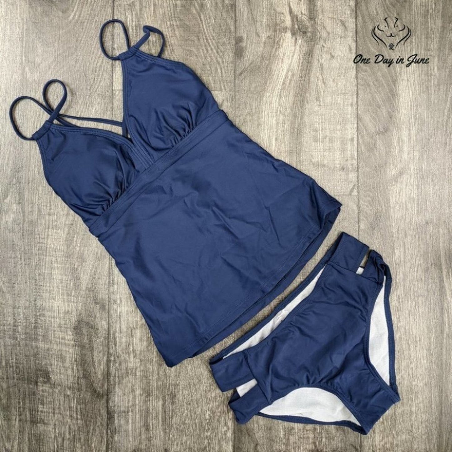Vogueric Criss Cross Strap Tankini Swimsuit Size S