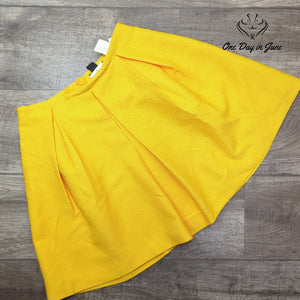 H&M Textured A Line Mini Skirt Yellow Fully Lined NWT Size 6