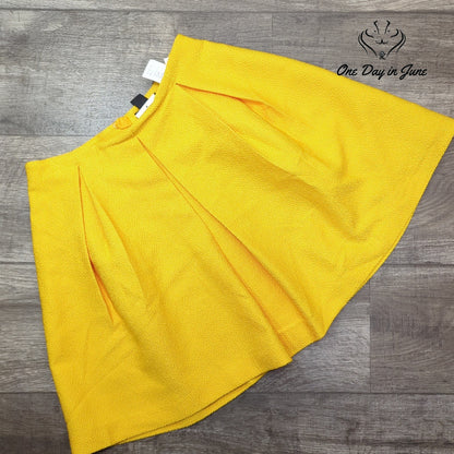 H&M Textured A Line Mini Skirt Yellow Fully Lined NWT Size 6