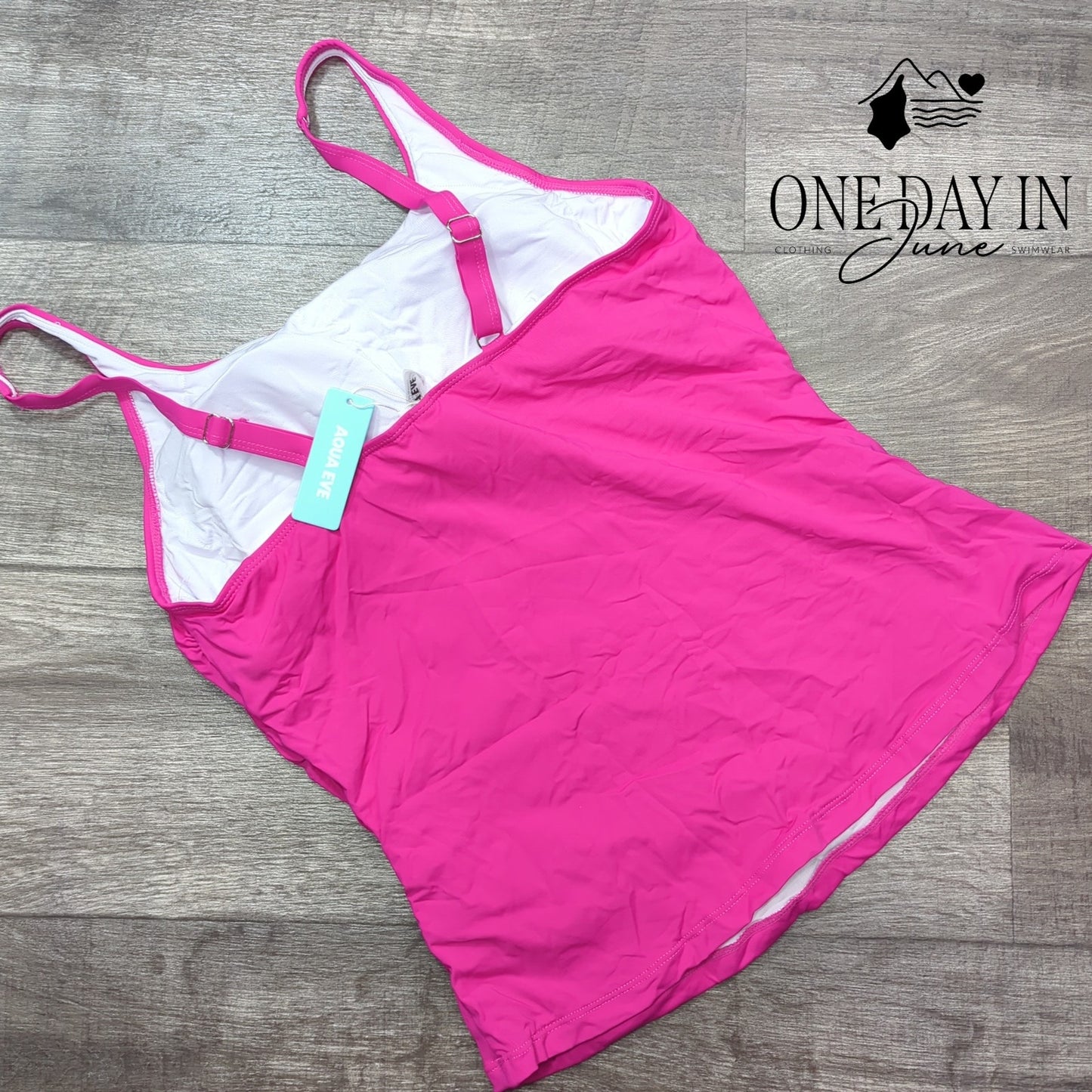 Aqua Eve Square Neck Tankini Top Size L