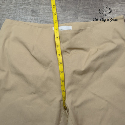 Elliot Lauren Ankle Dress Pants Beige Tan Flat Front Trousers Size 2