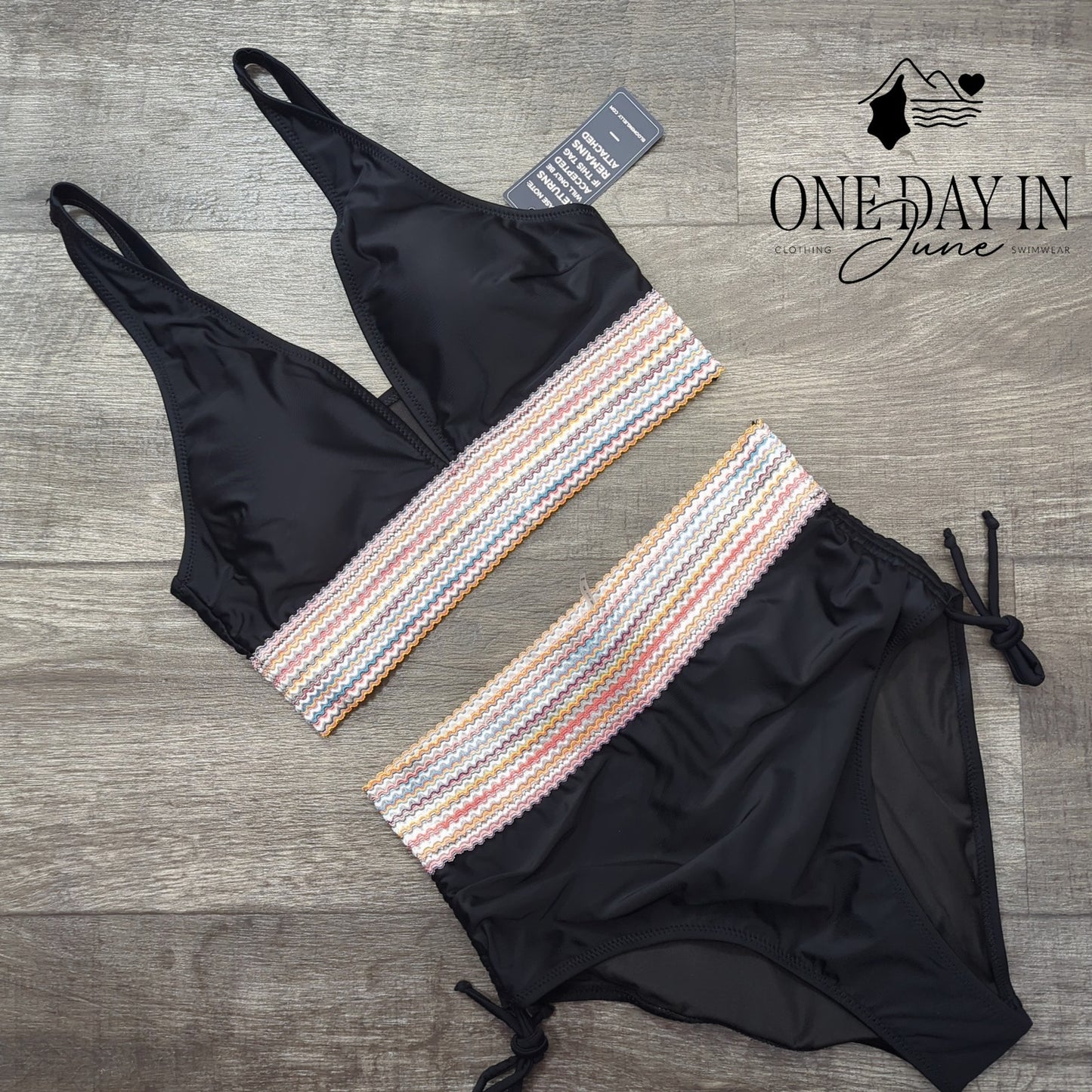 Blooming Jelly V Front High Waist Bikini Swimsuit Size M