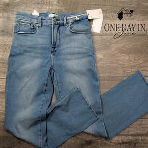 Good American Good Legs Straight Split Pocket Jeans Blue449 NWT Size 2