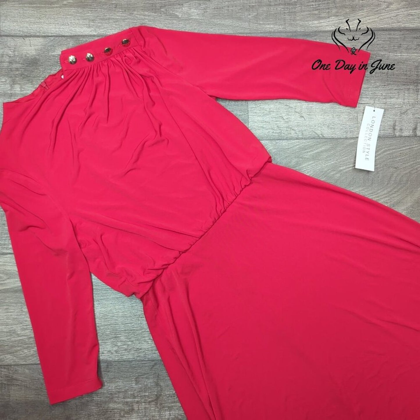 London Style Long Sleeve Midi Dress Size 6