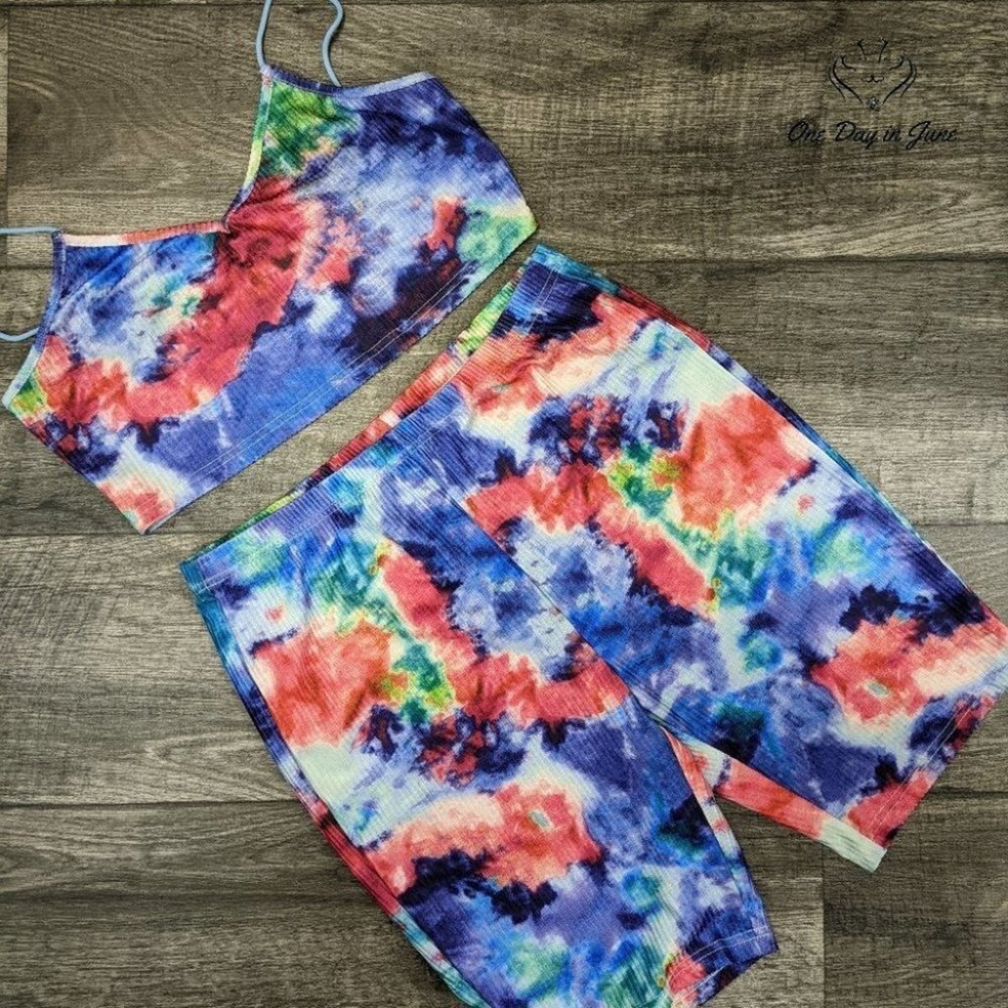 Shein Ribbed Crop Top Shorts Set Size L