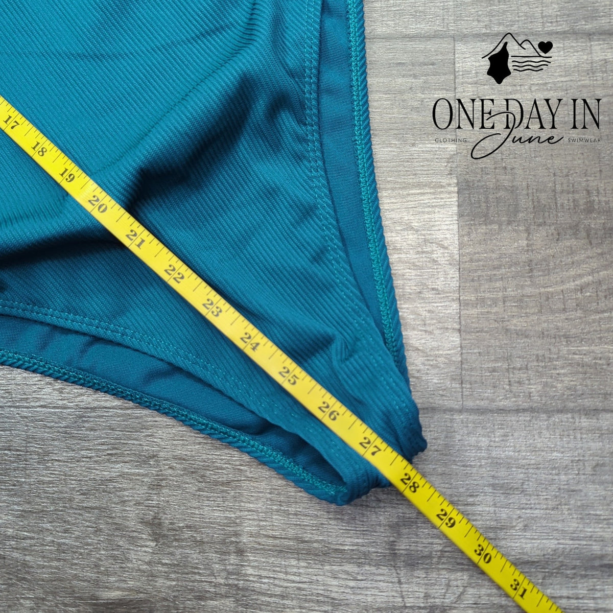 Adisputent Ribbed Scoop Neck One Piece Swimsuit Teal Blue Size XL