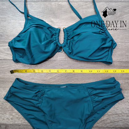 CharmLeaks Ruched Bottom Bikini Swimsuit Size M