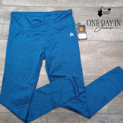 RBX Yoga Leggings Blue Heathered High Waist Athletic Pants NWT Size M