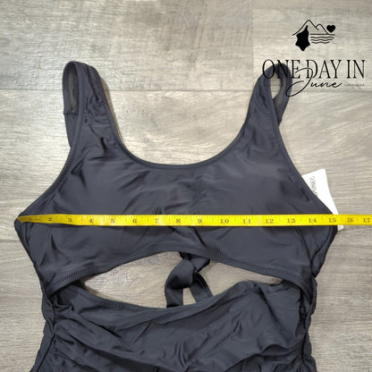 Vimpunec Tie Back Cut Out One Piece Swimsuit Size M