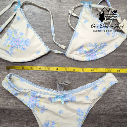 Seamoly Floral Cheeky Triangle Bikini Swimsuit Size S