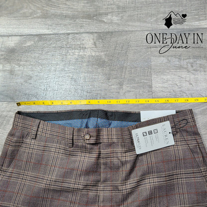 Ralph Lauren Edgewood Plaid Wool Dress Pants Brown NWT Size 38X32