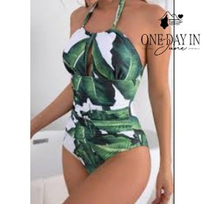 Suuksess V Neck Tummy Control One Piece Swimsuit Size L