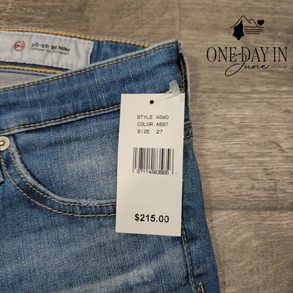 AG Adriano Goldschmied The Stilt Crop Jeans Blue Cigarette NWT $215 Size 4 (27)