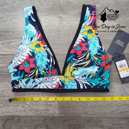 Tommy Hilfiger Floral V Neck Bikini Top Size S