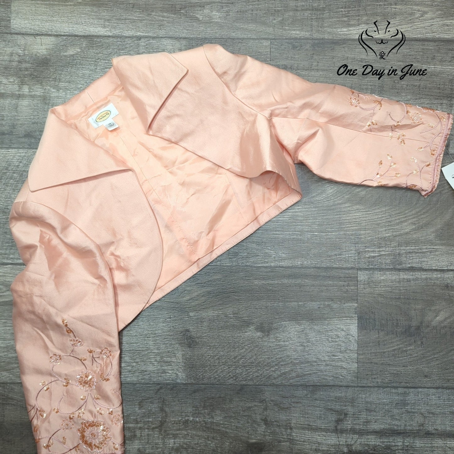 Talbots Silk Embroidered Crop Jacket Size 14