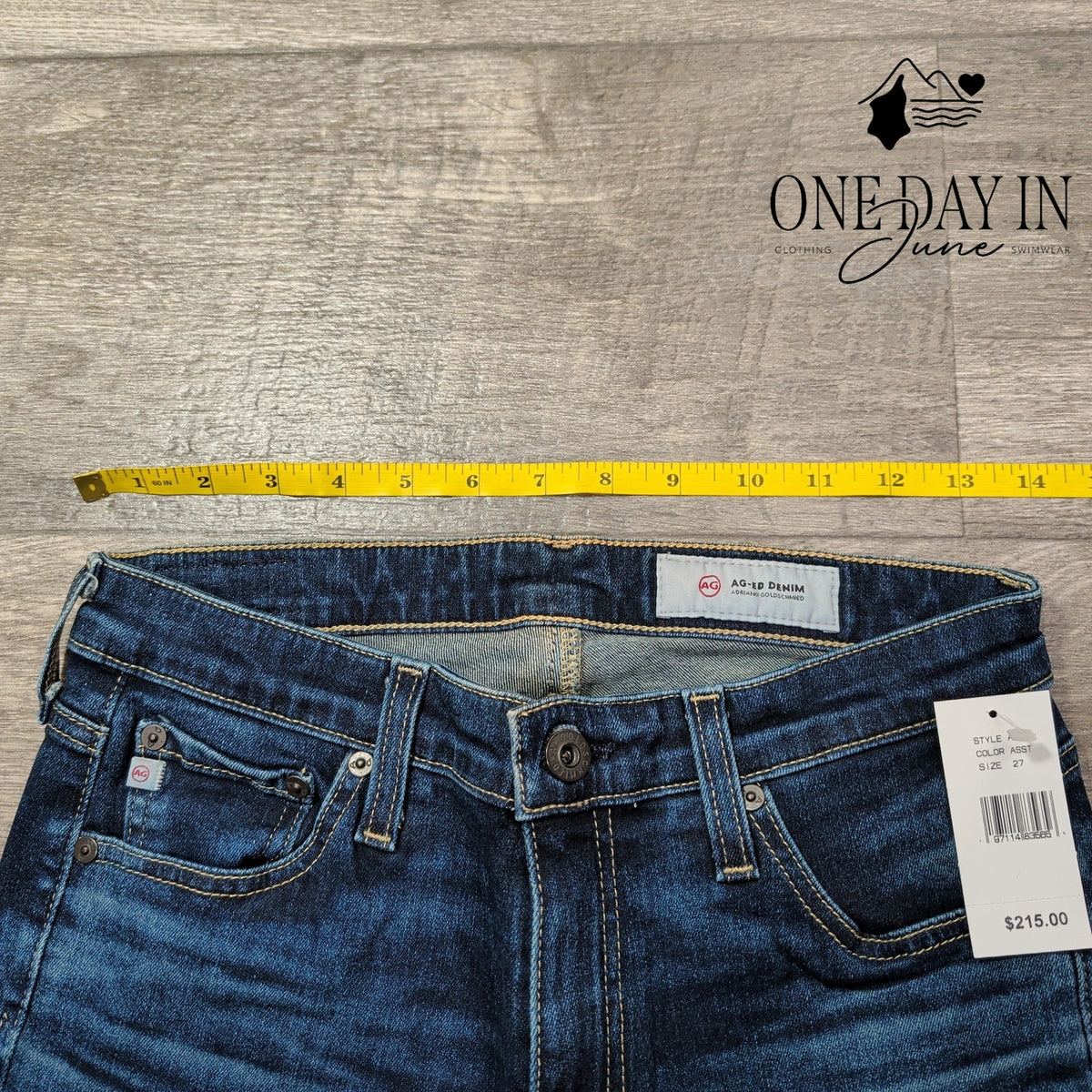 AG Adriano Goldschmied Straight Leg Jeans Dark Wash Blue NWT Size 4 (27)
