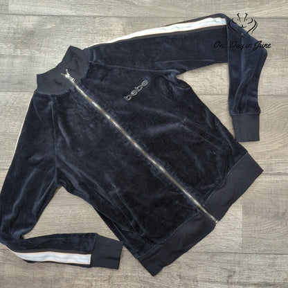 bebe Full Zip Velour Sweatshirt Size XS