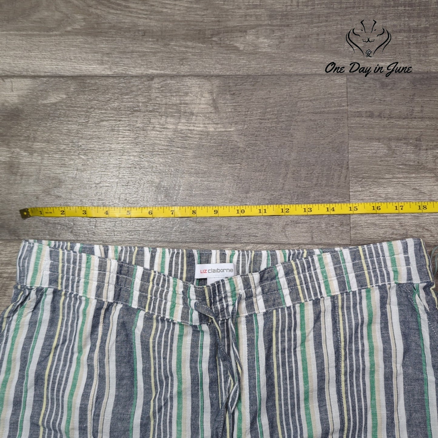 Liz Claiborne Striped Linen Pants Size L