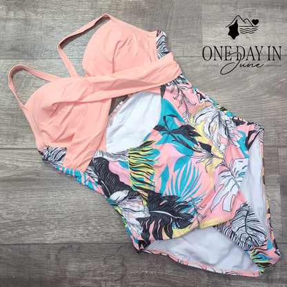 Aleumdr Cross Front Cut Out One Piece Swimsuit Size L