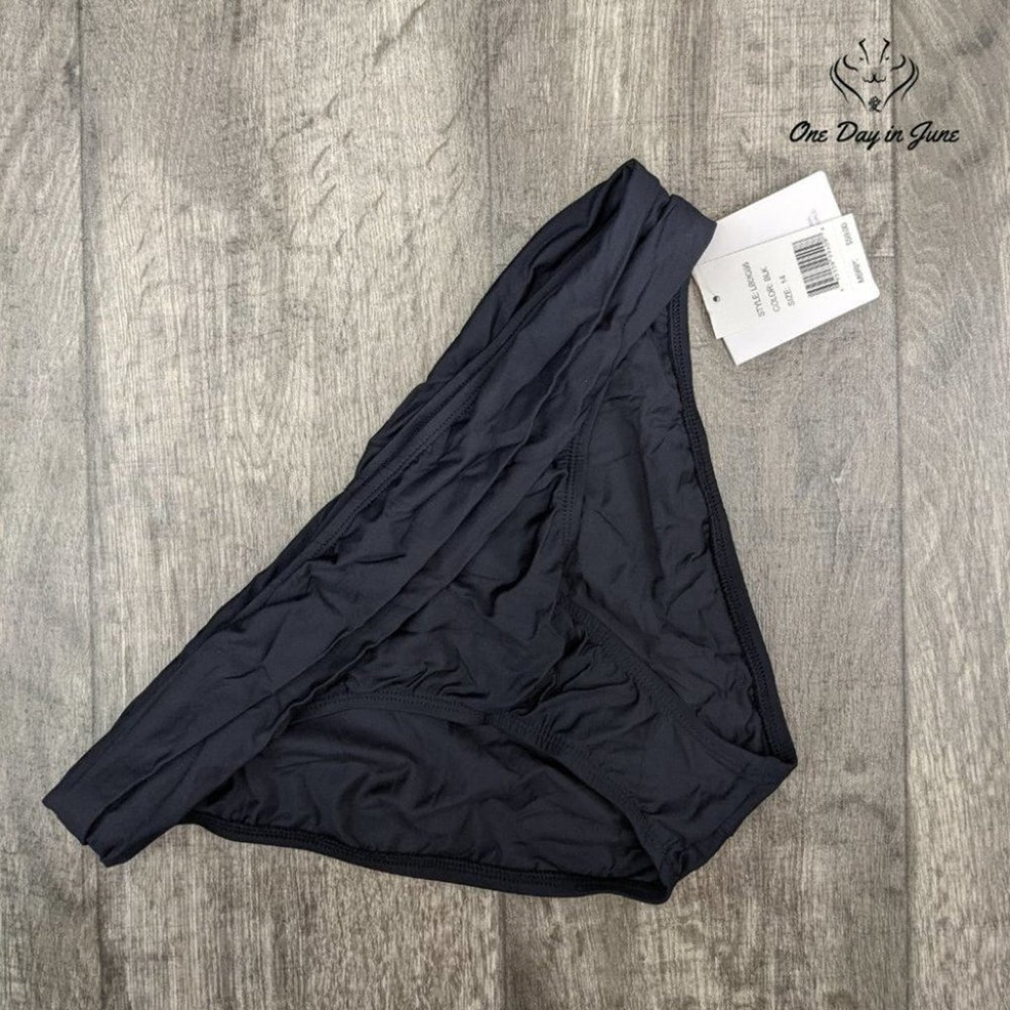 La Blanca Island Goddess Shirred Band Hipster Bikini Bottom Swimsuit Size 14