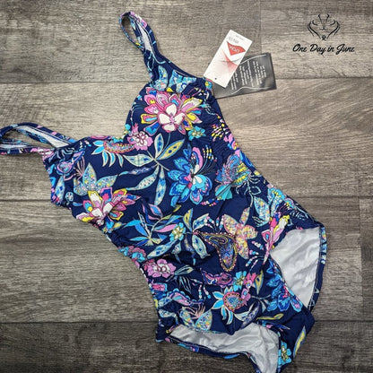 Maxine of Hollywood Floral One Piece Swimsuit Size 6