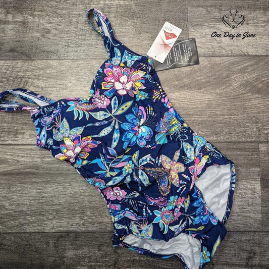 Maxine of Hollywood Floral One Piece Swimsuit Size 6