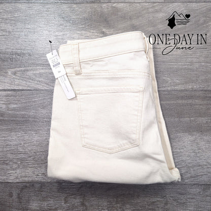 Talbots Petite Slim Ankle Jeans Ivory White Stretch Denim NWT Size 6P