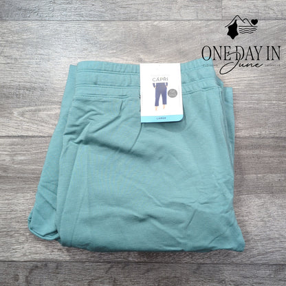 Members Mark French Terry Drawstring Capri Pants Size L
