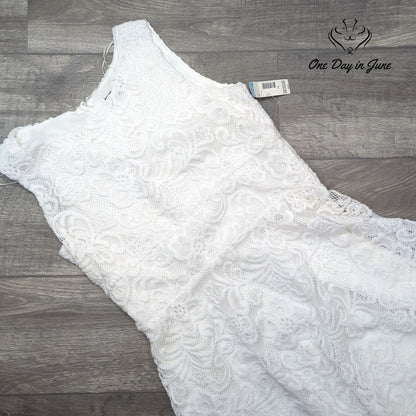 metaphor Sleeveless Lace Layered Mini Dress Size 14