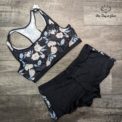 ODIJ Crop Top Boyshort Tankini Swimsuit Size XL