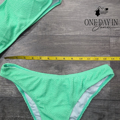 CharmLeaks Smocked Crop Bikini Swimsuit Size M