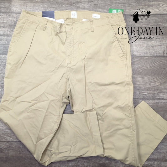 Gap Downtown Khaki Mid Rise Stretch Ankle Pants Beige Tan NWT Size 20