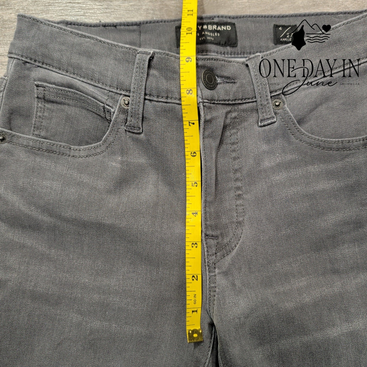 Lucky Brand High Rise Skinny Ankle Jeans Gray Raw Hem Stretch Size 4 (27)
